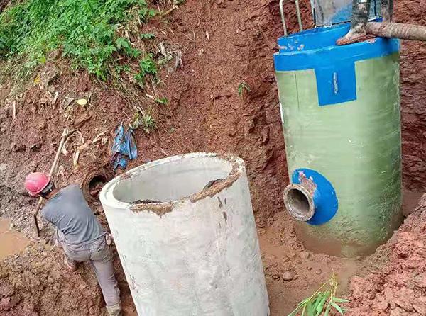 柳州地区一体化提升泵安装现场